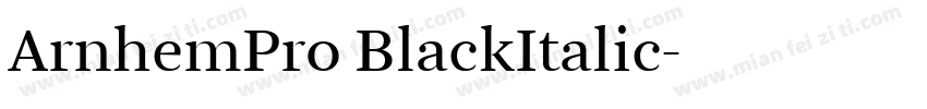 ArnhemPro BlackItalic字体转换